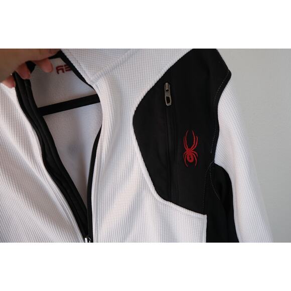 Spyder Mens Raider Full Zip Jacket White and Black, Size Small - Picture 3 of 6